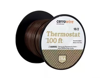 100 ft. 18/2 Brown Solid Copper CL2R Thermostat Wire